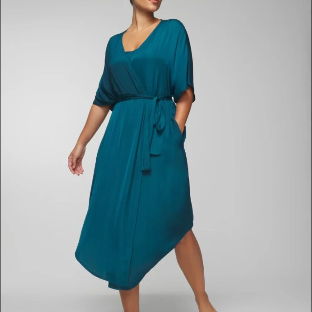 NWT Soma Crinkle Satin Midi Robe